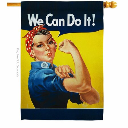 CUADRILATERO Girl Power Support Feminism 28 x 40 in. Double-Sided Vertical House Flags for  Banner Garden CU4072358